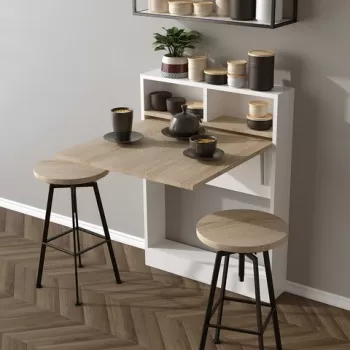 Masuta pliabila cu fixare pe perete Bracked, Elegance, 70x15x90 cn, natural imagine