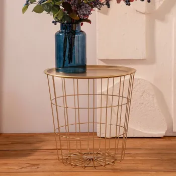 Masuta Scandi, Homla, 40x40 cm, metal, auriu imagine