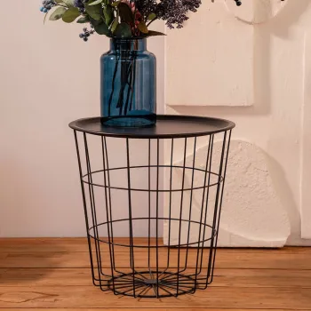 Masuta Scandi, Homla, 40x40 cm, metal, negru imagine