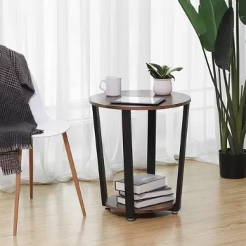 Masuta, Vasagle, 50 x 57 cm, fier/PAL, maro/negru imagine