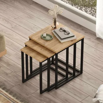 Masute (3 Pieces), Hanah Home, Dublin, PAL, Natural imagine
