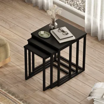 Masute (3 Pieces), Hanah Home, Dublin, PAL, Negru imagine