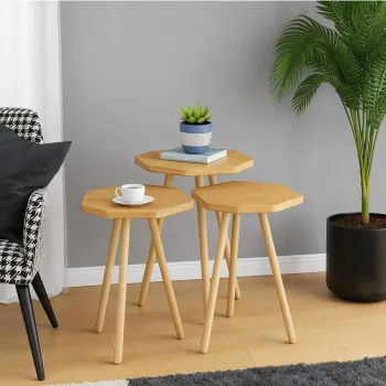 Masute (3 Pieces), Hanah Home, Sensibil-155, PAL, Pin imagine