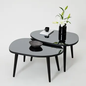 Masute, Neostill, Gusto Set- Black, Fumuriu, Sticla temperata , Negru / Fume imagine