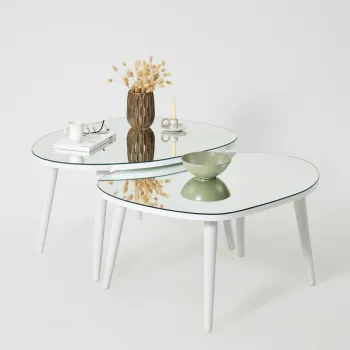 Masute, Neostill, Gusto, Sticla temperata , Alb imagine