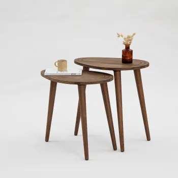 Masute, Neostill, Sweet Set, Lemn masiv, Maro imagine