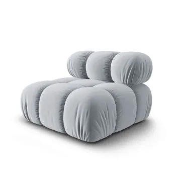 Modul canapea 1 loc fara cotiere, Bellis, Micadoni Home, BL, 94x94x63 cm, catifea, albastru deschis imagine