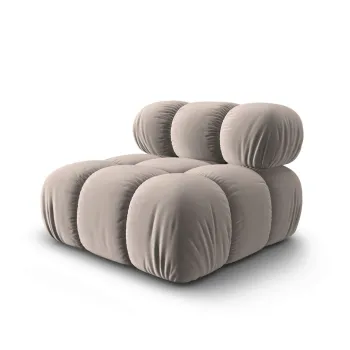 Modul canapea 1 loc fara cotiere, Bellis, Micadoni Home, BL, 94x94x63 cm, catifea, bej imagine
