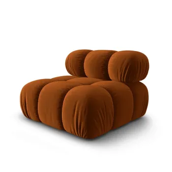 Modul canapea 1 loc fara cotiere, Bellis, Micadoni Home, BL, 94x94x63 cm, catifea, caramiziu imagine