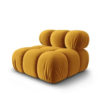 Modul canapea 1 loc fara cotiere, Bellis, Micadoni Home, BL, 94x94x63 cm, catifea, galben imagine