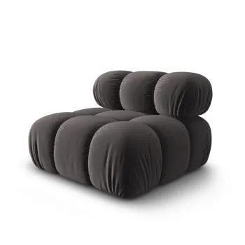 Modul canapea 1 loc fara cotiere, Bellis, Micadoni Home, BL, 94x94x63 cm, catifea, gri inchis imagine