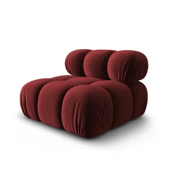 Modul canapea 1 loc fara cotiere, Bellis, Micadoni Home, BL, 94x94x63 cm, catifea, rosu inchis imagine