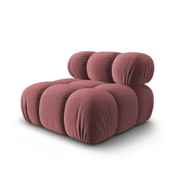 Modul canapea 1 loc fara cotiere, Bellis, Micadoni Home, BL, 94x94x63 cm, catifea, roz imagine