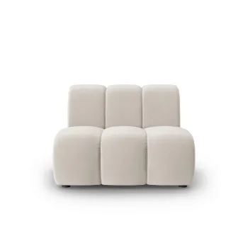 Modul canapea 1 loc fara cotiere, Lupine, Micadoni Home, BL, 90x87x70 cm, catifea, bej imagine