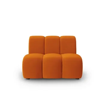 Modul canapea 1 loc fara cotiere, Lupine, Micadoni Home, BL, 90x87x70 cm, catifea, caramiziu imagine