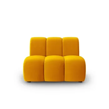 Modul canapea 1 loc fara cotiere, Lupine, Micadoni Home, BL, 90x87x70 cm, catifea, galben imagine