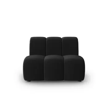 Modul canapea 1 loc fara cotiere, Lupine, Micadoni Home, BL, 90x87x70 cm, catifea, negru imagine