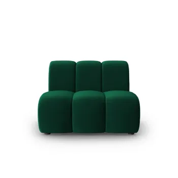 Modul canapea 1 loc fara cotiere, Lupine, Micadoni Home, BL, 90x87x70 cm, catifea, verde bottle imagine