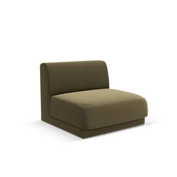 Modul canapea 1 loc fara cotiere, Miley, Micadoni Home, BL, 85x75x74 cm, catifea, verde imagine