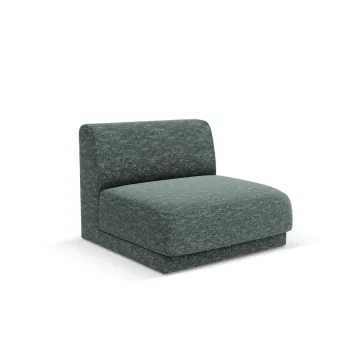 Modul canapea 1 loc fara cotiere, Miley, Micadoni Home, BL, 85x75x74 cm, poliester chenille, albastru petrol imagine