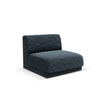 Modul canapea 1 loc fara cotiere, Miley, Micadoni Home, BL, 85x75x74 cm, poliester chenille, albastru regal imagine