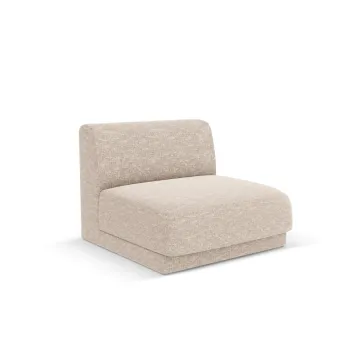Modul canapea 1 loc fara cotiere, Miley, Micadoni Home, BL, 85x75x74 cm, poliester chenille, bej imagine