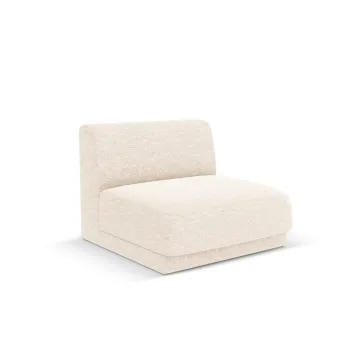 Modul canapea 1 loc fara cotiere, Miley, Micadoni Home, BL, 85x75x74 cm, poliester chenille, bej deschis imagine