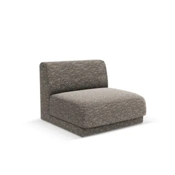 Modul canapea 1 loc fara cotiere, Miley, Micadoni Home, BL, 85x75x74 cm, poliester chenille, gri imagine