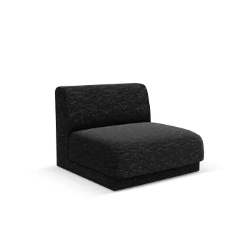 Modul canapea 1 loc fara cotiere, Miley, Micadoni Home, BL, 85x75x74 cm, poliester chenille, negru imagine