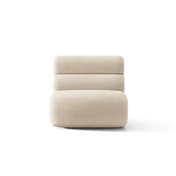 Modul canapea 1 loc fara cotiere, Neo, Micadoni Home, 85x100x83 cm, tesatura Chenille, bej deschis imagine