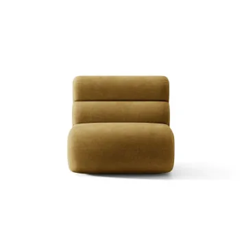 Modul canapea 1 loc fara cotiere, Neo, Micadoni Home, 85x100x83 cm, tesatura Chenille, galben mustar imagine
