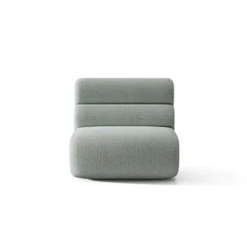 Modul canapea 1 loc fara cotiere, Neo, Micadoni Home, 85x100x83 cm, tesatura Chenille Silencio, albastru muted imagine