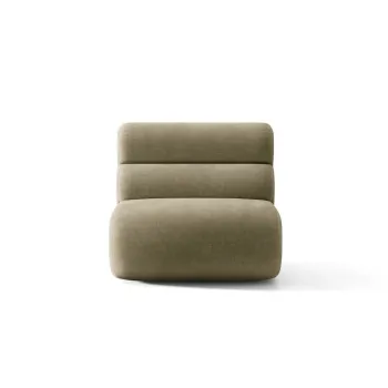 Modul canapea 1 loc fara cotiere, Neo, Micadoni Home, 85x100x83 cm, tesatura Chenille, verde oliv deschis imagine