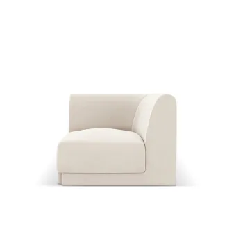 Modul canapea colt 1 loc, Miley, Micadoni Home, BL, 85x85x74 cm, catifea, bej deschis imagine
