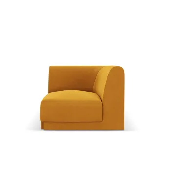 Modul canapea colt 1 loc, Miley, Micadoni Home, BL, 85x85x74 cm, catifea, galben imagine