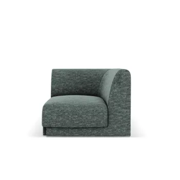 Modul canapea colt 1 loc, Miley, Micadoni Home, BL, 85x85x74 cm, poliester chenille, albastru petrol imagine