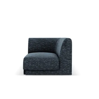 Modul canapea colt 1 loc, Miley, Micadoni Home, BL, 85x85x74 cm, poliester chenille, albastru regal imagine