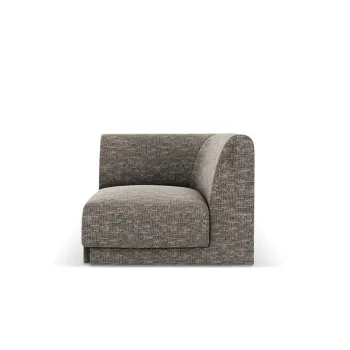 Modul canapea colt 1 loc, Miley, Micadoni Home, BL, 85x85x74 cm, poliester chenille, gri imagine