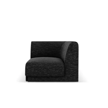 Modul canapea colt 1 loc, Miley, Micadoni Home, BL, 85x85x74 cm, poliester chenille, negru imagine