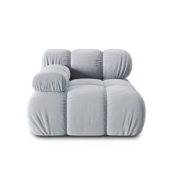 Modul canapea dreapta 1 loc, Bellis, Micadoni Home, BL, 94x94x63 cm, catifea, albastru deschis imagine