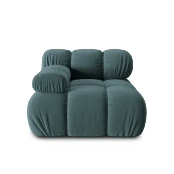 Modul canapea dreapta 1 loc, Bellis, Micadoni Home, BL, 94x94x63 cm, catifea, albastru petrol imagine