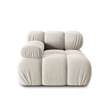 Modul canapea dreapta 1 loc, Bellis, Micadoni Home, BL, 94x94x63 cm, catifea, bej deschis imagine