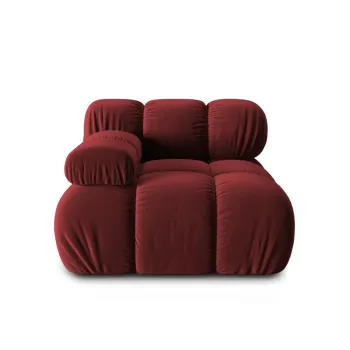 Modul canapea dreapta 1 loc, Bellis, Micadoni Home, BL, 94x94x63 cm, catifea, rosu inchis imagine
