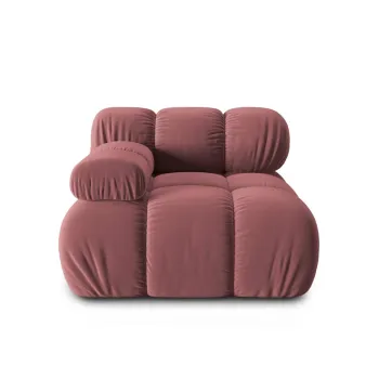 Modul canapea dreapta 1 loc, Bellis, Micadoni Home, BL, 94x94x63 cm, catifea, roz imagine