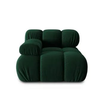 Modul canapea dreapta 1 loc, Bellis, Micadoni Home, BL, 94x94x63 cm, catifea, verde bottle imagine