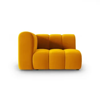 Modul canapea dreapta 1 loc, Lupine, Micadoni Home, BL, 114x87x70 cm, catifea, galben imagine