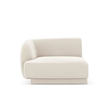 Modul canapea dreapta 1 loc, Miley, Micadoni Home, BL, 92x85x74 cm, catifea, bej deschis imagine