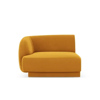 Modul canapea dreapta 1 loc, Miley, Micadoni Home, BL, 92x85x74 cm, catifea, galben imagine