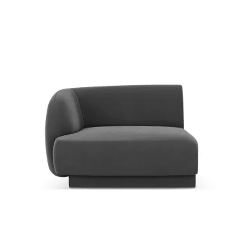 Modul canapea dreapta 1 loc, Miley, Micadoni Home, BL, 92x85x74 cm, catifea, gri imagine