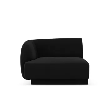 Modul canapea dreapta 1 loc, Miley, Micadoni Home, BL, 92x85x74 cm, catifea, negru imagine
